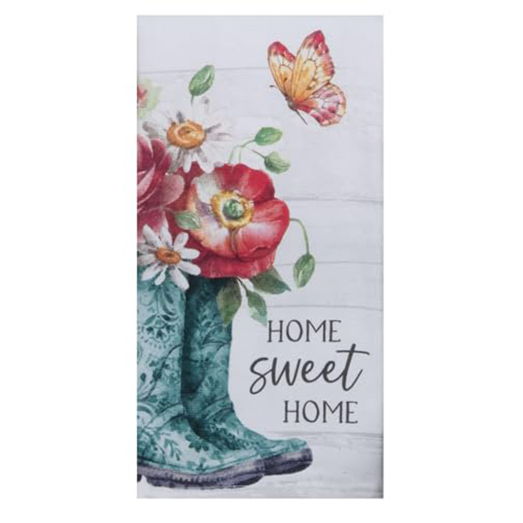 Home Sweet Home Butterfly Boots Terry Towel R8110