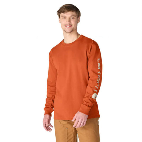 Carhartt men's Signature Sleeve Logo Tee Shirt K231 in port