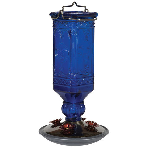 Perky Pet Glass Bottle Hummingbird Feeder Blue