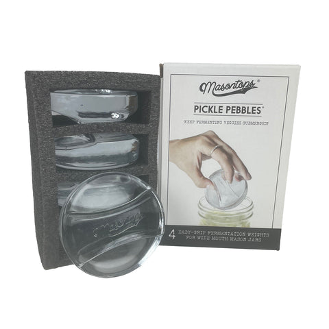 Pickle Pebbles Plus Fermentation Weights for Mason Jars 4-pack PPP4