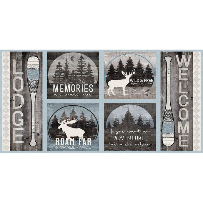 Wild Woods Lodge Collection Craft Panel Cotton Fabric 59023-491