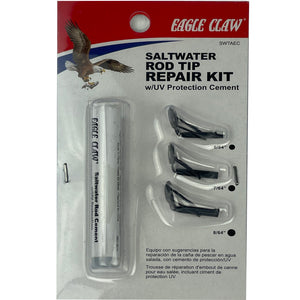 EAGLE CLAW HEAVY DUTY Fishing Rod Tip Repair Kit with Glue 3 SIZES