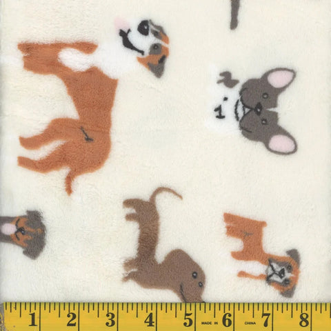 Dog Print Fleece Flannel Fabric 141392
