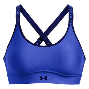 Under Armour Women's Infinity Mid Impact Bra, (001) Black/Black/White,  X-Small at  Women's Clothing store