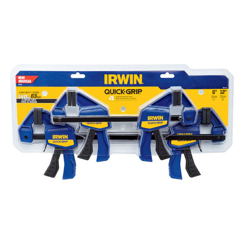 Quick-Grip 6 and 12 in. X 3 in. D Resin Quick-Release Bar Clamp 140 lb. 4 Pc