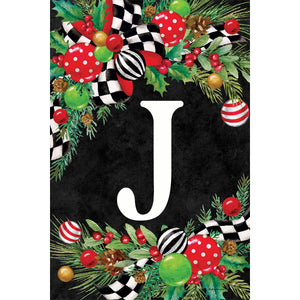 Christmas Swag Monogram Flag J