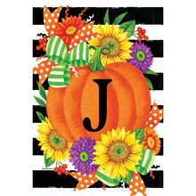 Pumpkin Splendor Monogram Flag J