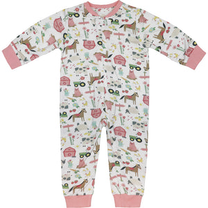 Baby Girls' Long-Sleeve Farm Elements Zip Coverall J1R625WN