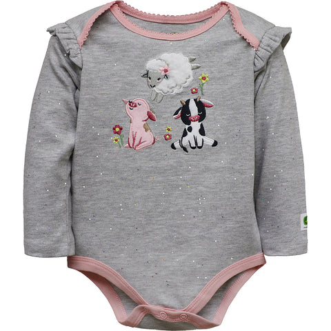 Girls' Long-Sleeve Farm Friends Bodyshirt J2B601HN