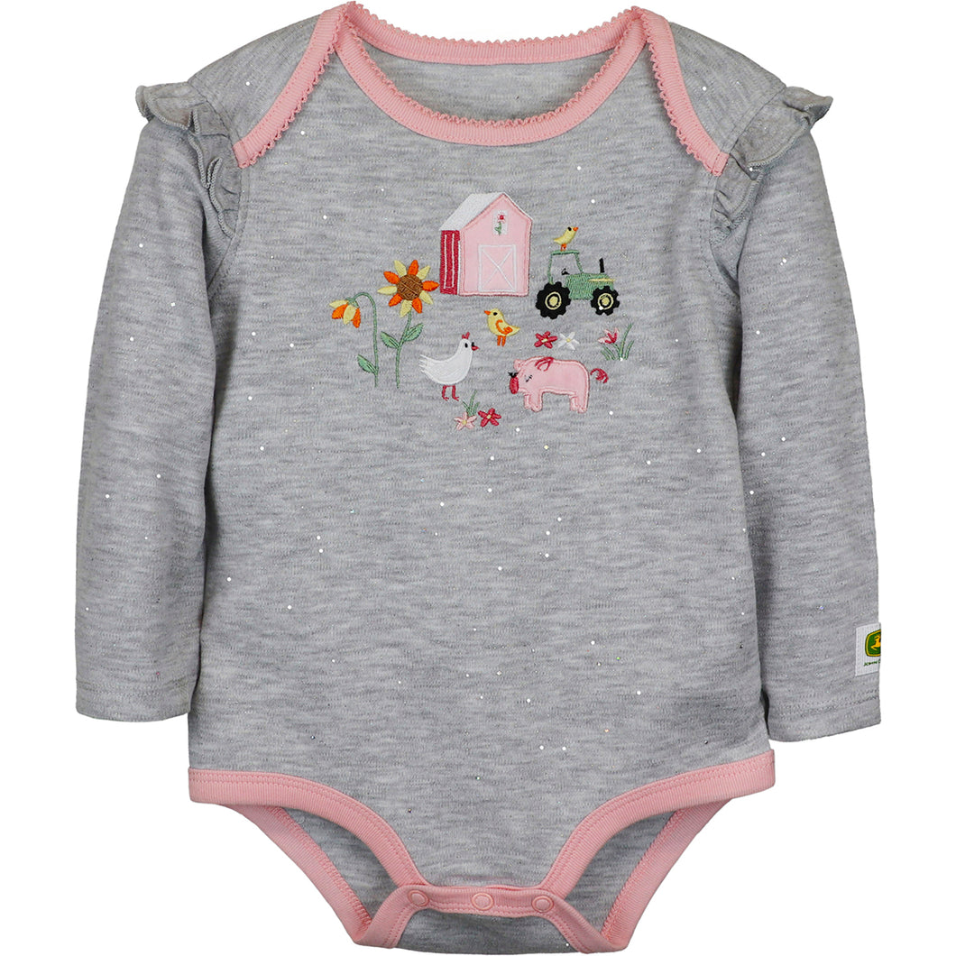 Infant Girls' Farm Yard Long-Sleeve Bodyshirt J2B641HN