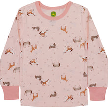 top, Girls' Horse Pasture Long-Sleeve Pajama Set J2S655