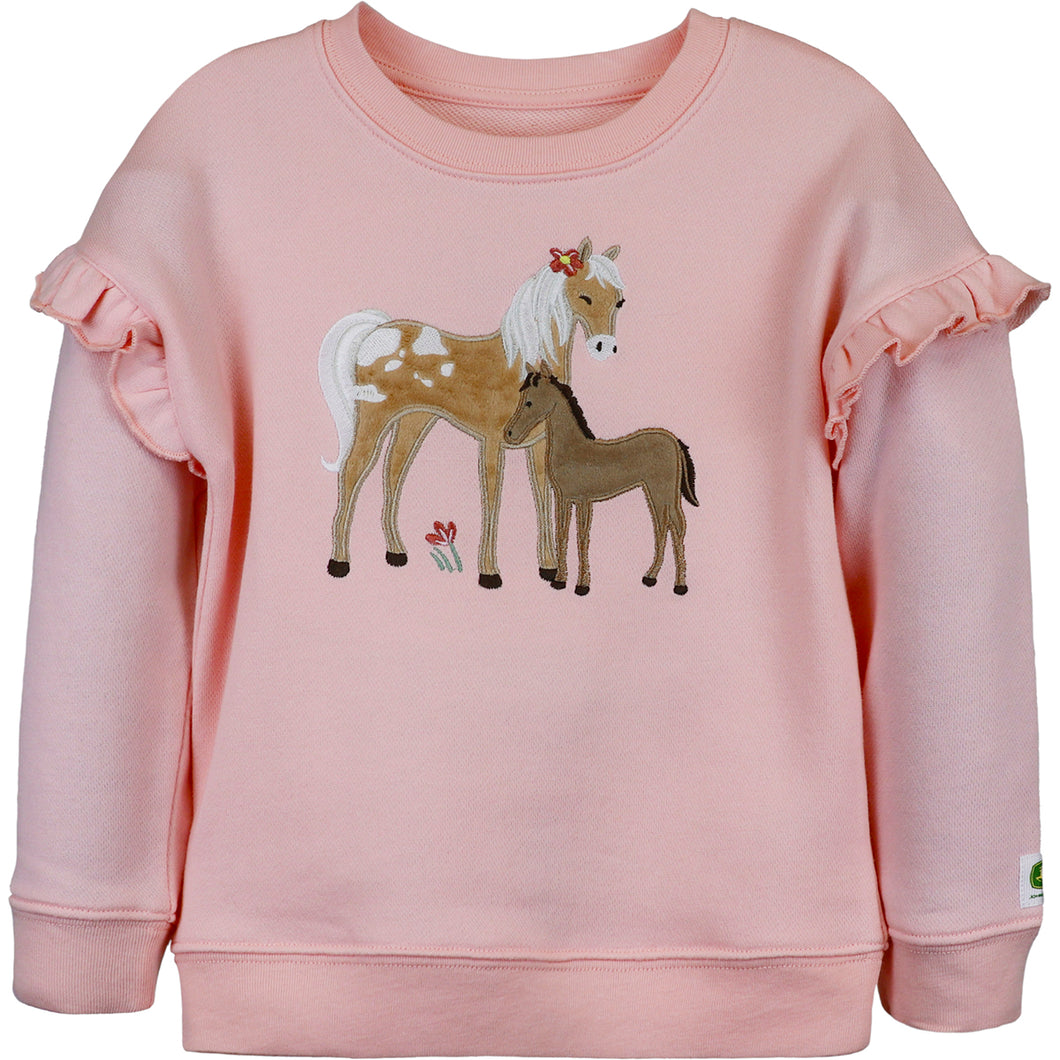 Toddler Girls' Long-Sleeve Horse Love Sweatshirt J2T649PT