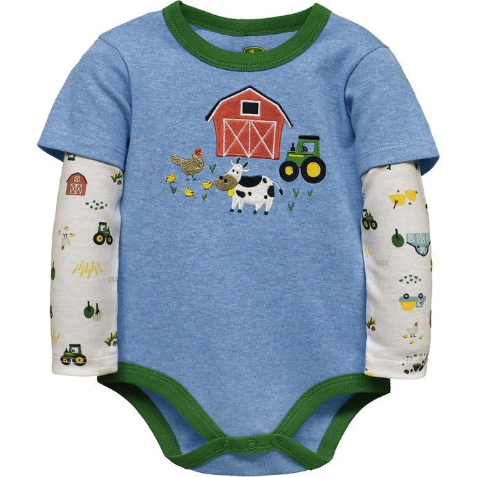 Boys' Long-Sleeve Barnyard Bodyshirt J4B328BN