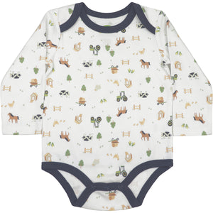 bodysuit, Infant 2-Piece Long-Sleeve Farmland Bodysuit & Pant Set J4S544BN