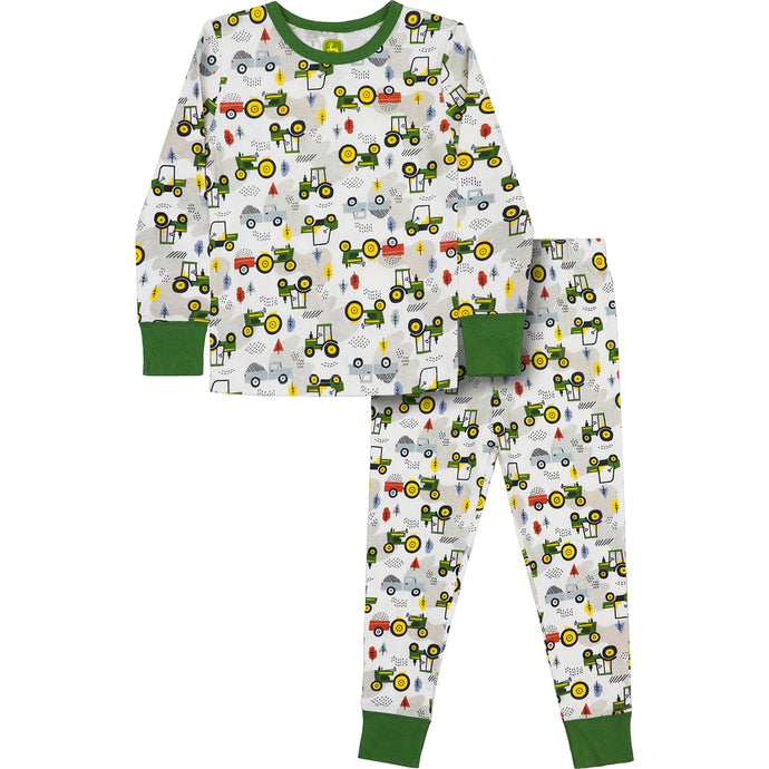 white, Toddler Farm Time Long-Sleeve Pajama Set J4S580WT