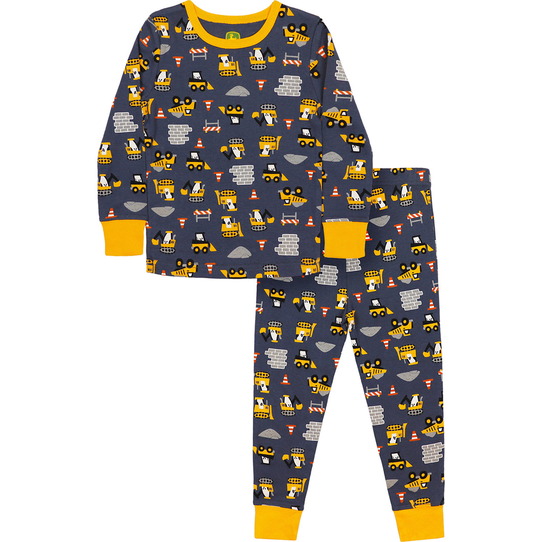 Boy's Construction Long-Sleeve Pajama Set J4S581