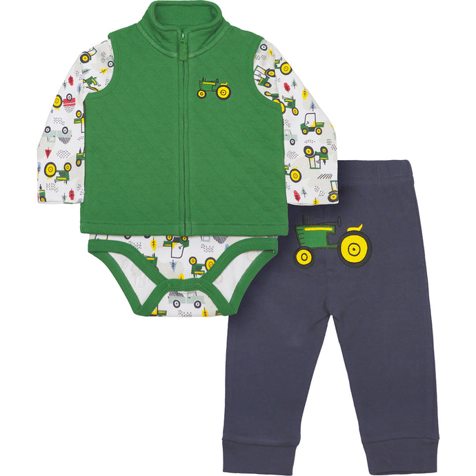 Infant Boys' 3-Piece Long-Sleeve Tractor Set J4S582GN