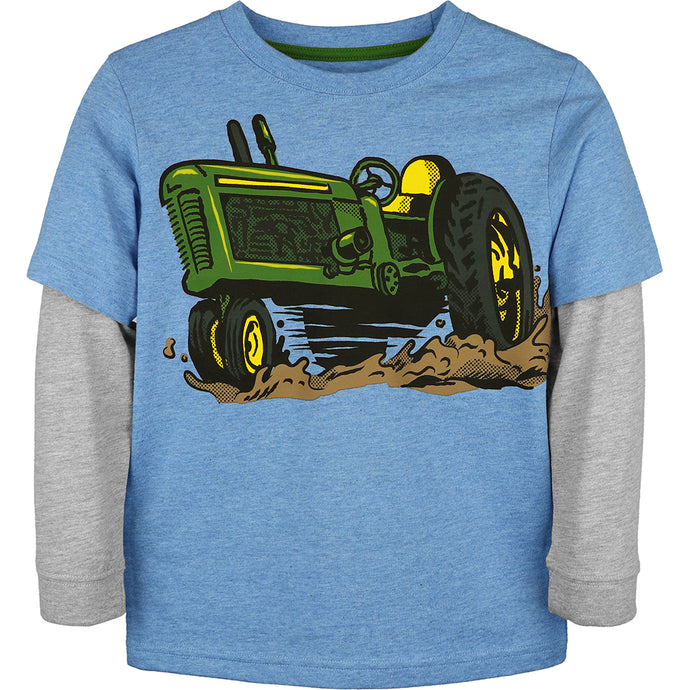 Boys' Long-Sleeve Mud Tractor Tee J4T359BC