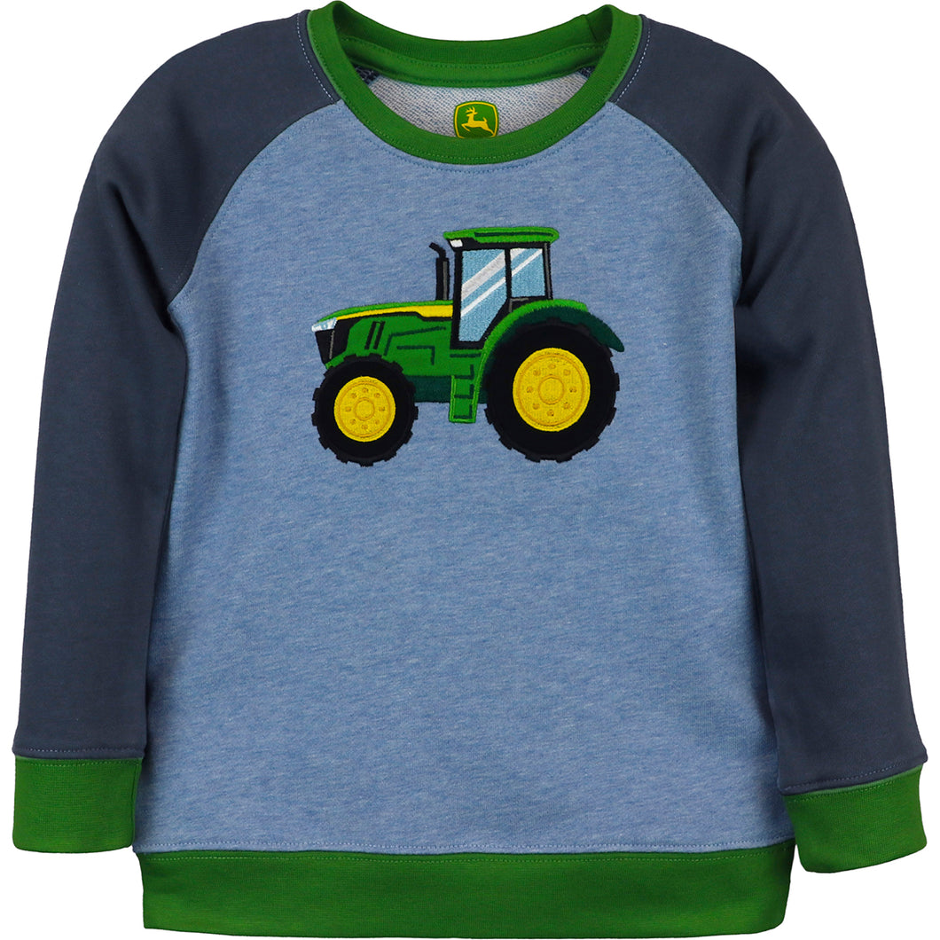 Boys' Long-Sleeve Tractor Crew Sweatshirt J4T569BT