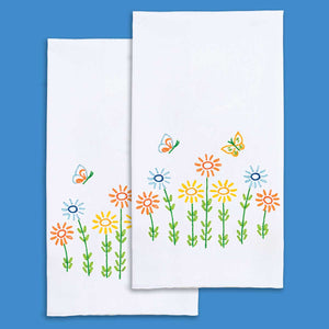 Jack Dempsey Needle Art Field of Flowers Decorative Hand Towels Embroidery Design 320-928