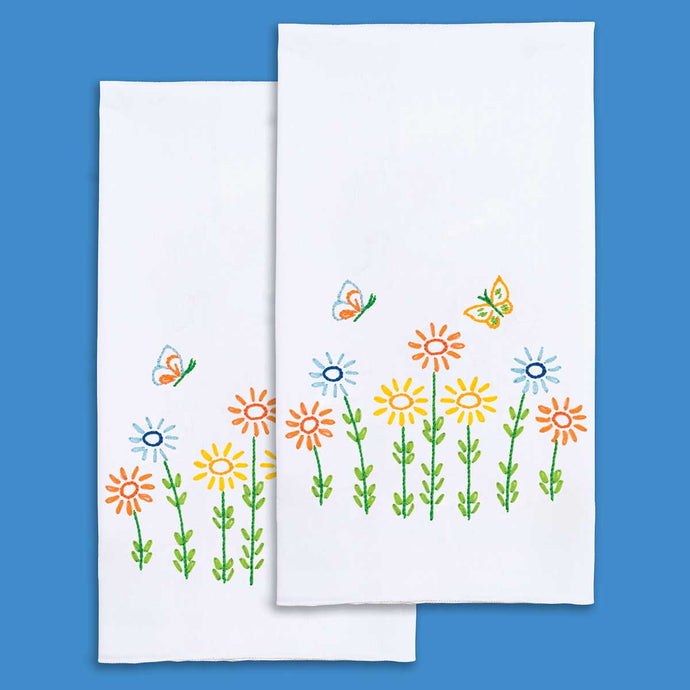 Jack Dempsey Needle Art Field of Flowers Decorative Hand Towels Embroidery Design 320-928