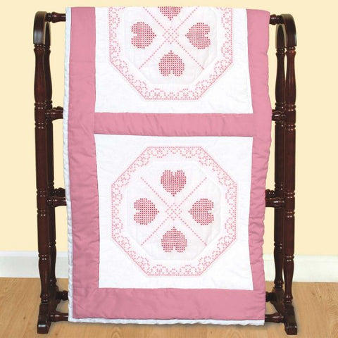 Cross-Stitch Hearts & Lace 18-Inch Quilt Blocks 732-544