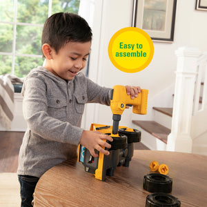 John Deere Build-A-Buddy Yellow Dump Truck 2-in-1 Toy with Toy Drill 47508 easy to assemble