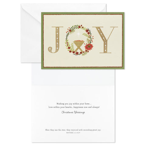 Joy Nativity Wreath Boxed Christmas Cards 1DSH1207