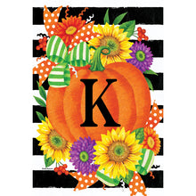 Pumpkin Splendor Monogram Flag K