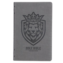 KJV Charcoal Gray Lion Faux Leather Gift Bible KJV234