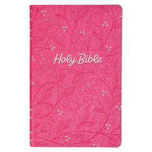 KJV Cherry Pink Faux Leather Gift Bible KJV236