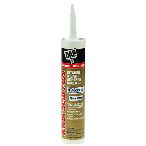Kwik Seal Plus 10.1 Oz White Kitchen And Bath Siliconized Adhesive Sealant