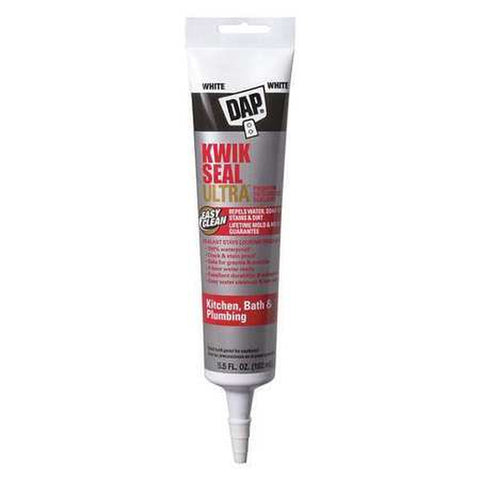 Kwik Seal Ultra Premium Silicone Kitchen And Bath Caulk Sealant 5.5 Oz White