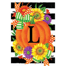 Pumpkin Splendor Monogram Flag L