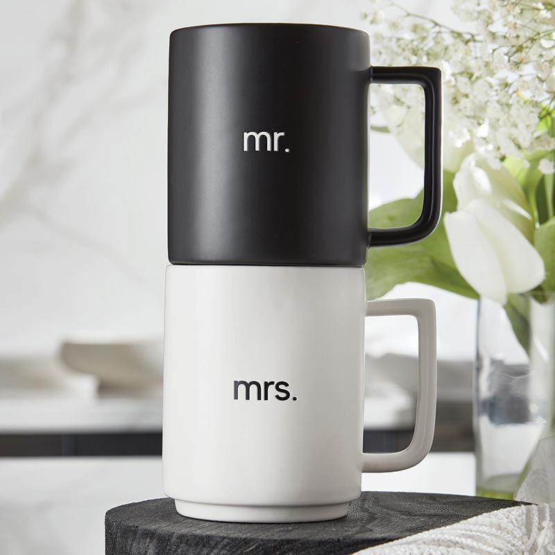 Santa Barbara Design Studio Mr. & Mrs. Matte Stackable Mug Set L1827 –  Good\'s Store Online