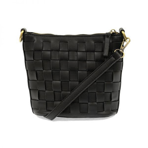 Black Maci Woven Crossbody Bag