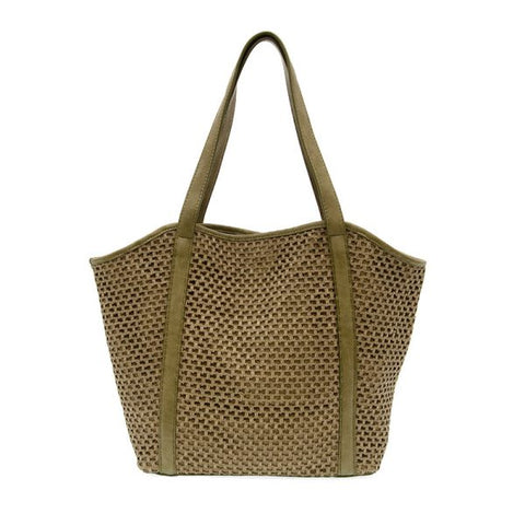 Khaki Haven Open Weave Tote