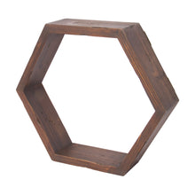 Stained Wood Honeycomb Shelf LS1005