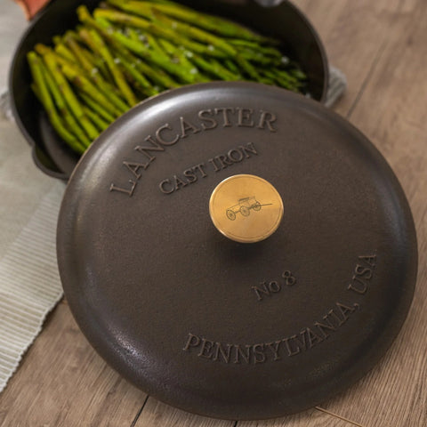 Lancaster Cast Iron lid in use