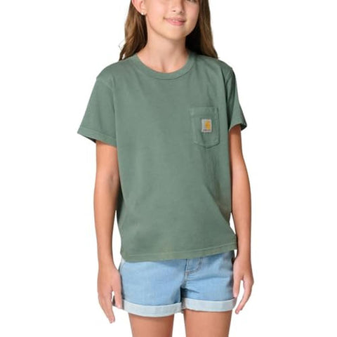 Girls' Re-Engineered Garment Dye Pocket T-Shirt CA7168