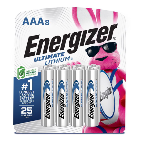 Lithium AAA 1.5 V 1250 mAh Battery 8 pk