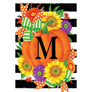 Pumpkin Splendor Monogram Flag M