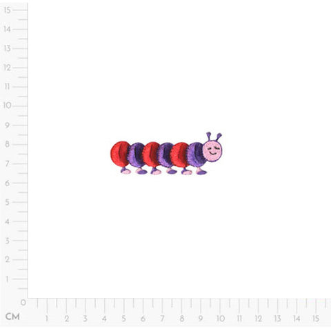 purple and red, Chenille Caterpillar Applique M15309