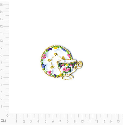 white teacup, Tea Applique M15356