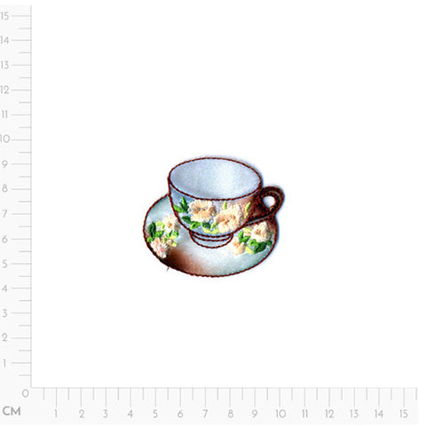brown teacup, Tea Applique M15356