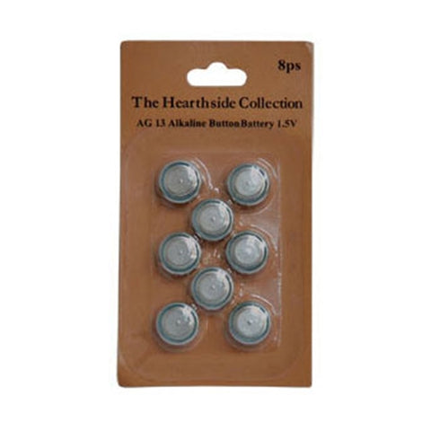 8-pack 1.5 Volt AG13 Alkaline Button Batteries from The Hearthside Collection