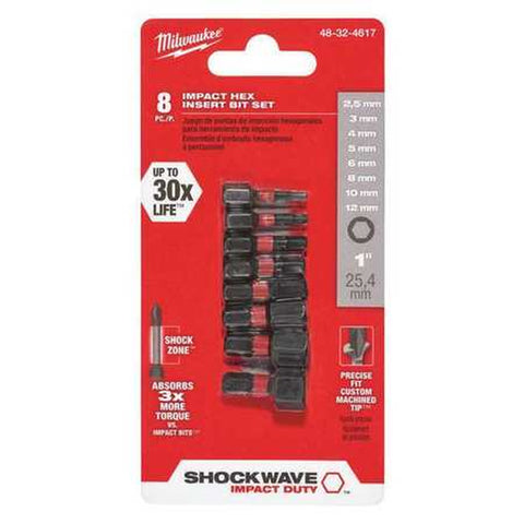 Metric Hex 1 in. Impact Bit Set (8-Piece)