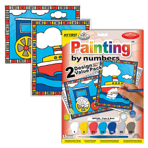 Junior Painting by Numbers Train + Boat MFP-206
