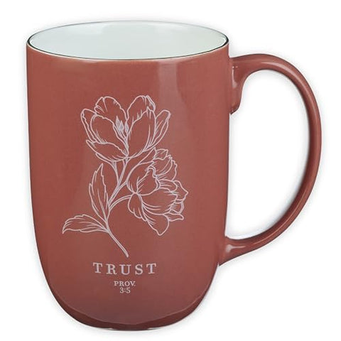 Trust Coral Rose Floral Coffee Mug MUG1342