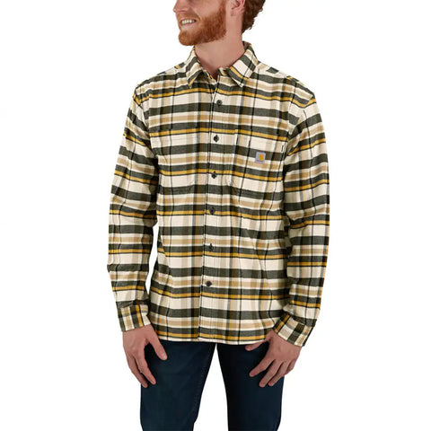 malt, Men's Big and Tall Rugged Flex Relaxed Fit Midweight Flannel Long-Sleeve Plaid Shirt 106352